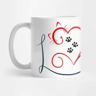 Cute Cat Line Art for Feline Lovers and Cat Moms Mug